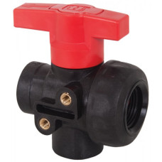 Geoline Polypropylene 3 Way Ball Valve T Port 8216253