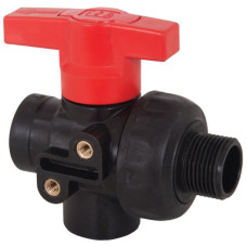 Geoline Polypropylene 3 Way Ball Valve L Port 8216256