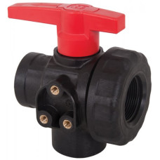 Geoline Polypropylene 3 Way Ball Valve T Port 8216358