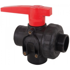 Geoline Polypropylene 3 Way Ball Valve T Port 8216404