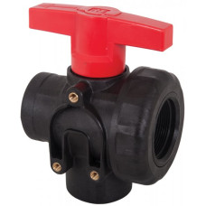 Geoline Polypropylene 3 Way Ball Valve T Port 8216410