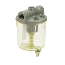 Plastic Heating Oil Bowl Filter Particle & Water Filter (60 micron) Inlet/Outlet - F x F 3/8" BSP